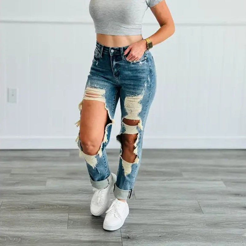 Women's High-Waist Jeans, Straight-Leg Ankle-Length Jeans In A Classic Style