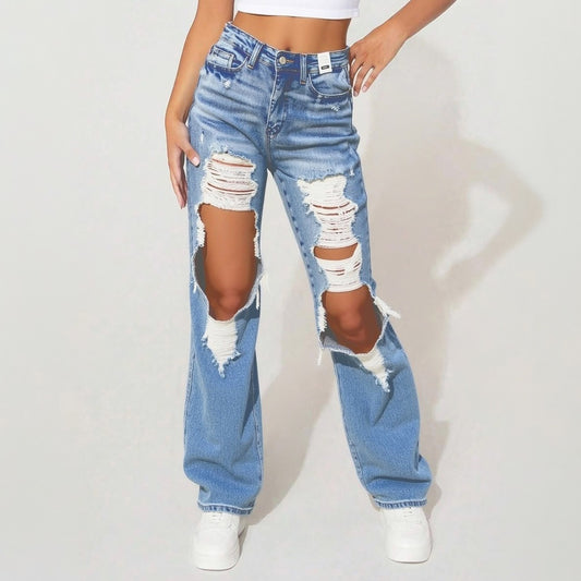 Women's High-Waist Jeans, Straight-Leg Ankle-Length Jeans In A Classic Style
