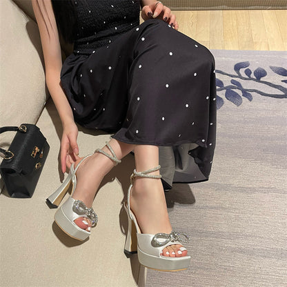 Chunky Thick Sole Waterproof Platform High Heeled Sandals For Women
