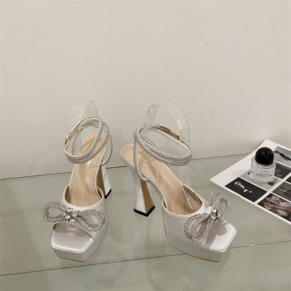 Chunky Thick Sole Waterproof Platform High Heeled Sandals For Women