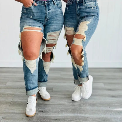 Women's High-Waist Jeans, Straight-Leg Ankle-Length Jeans In A Classic Style